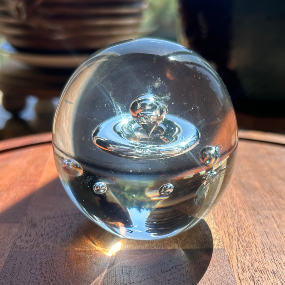Handblown Glass Orb Paperweight, Italian Mid Century era.